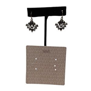 NWT ViVI Gunmetal Dangle Fish Hook Earrings